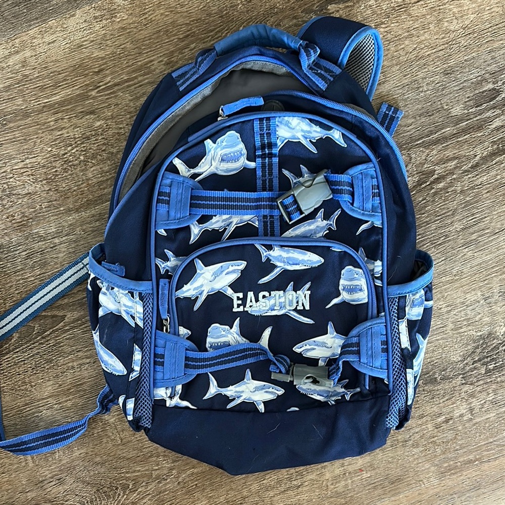 Pottery barn “Easton” Shark Print Backpack
